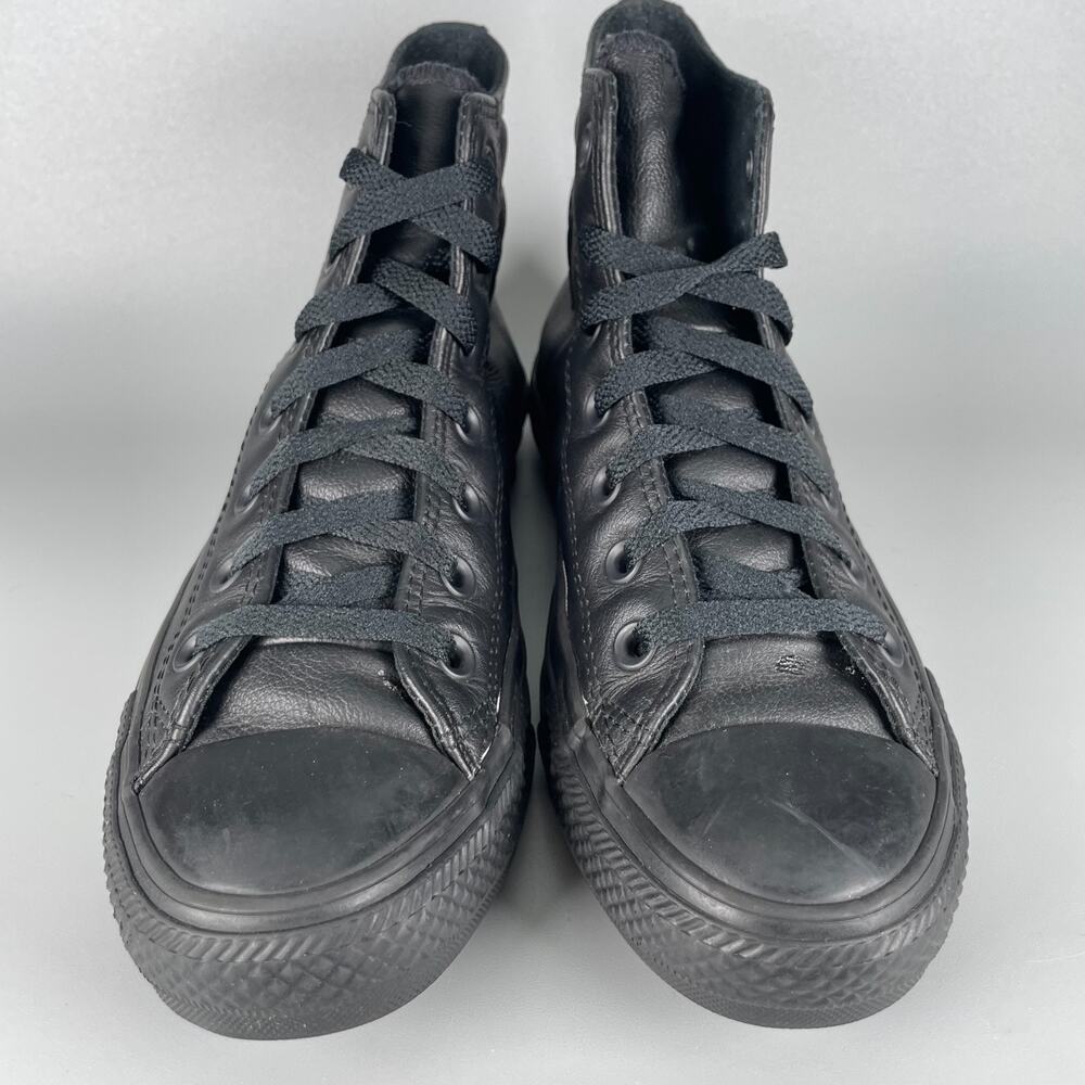 Men's 5.5 Women's 7.5 Converse Chuck Taylor All Star Black Leather High Top GUC - Picture 2 of 9